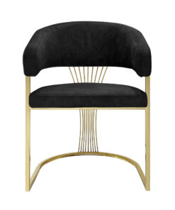 Prado Air Leather Dining Chairs Black and Gold Grey and Chrome