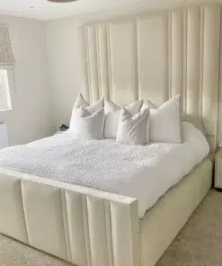 Serena Tall Panel Bed Frame – Floor to Ceiling Modern Bedroom Design